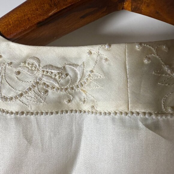 Ann Taylor Silk Ivory w/ Embellishments Shantung Jacket Sz 12/Tank Sz 10 Set - Picture 8 of 14